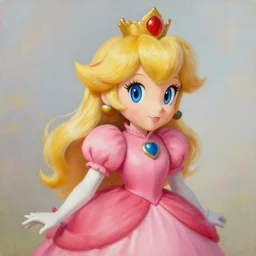portrain painting of princess peach, high detail