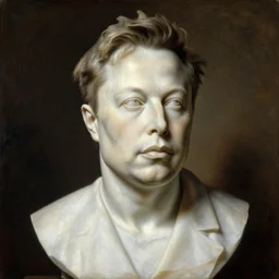 portrait painting of Elon musk marble sculpture  by George Stubbs, renaissance painting, oil painting, old master
