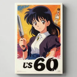 1 9 6 0 s dutch advertising poster on canvas, anime style, 8 k