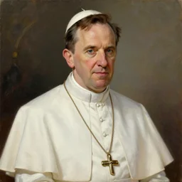official portrait of mark wahlberg as the pope, 1 9 6 5. oil on canvas trending on artstation