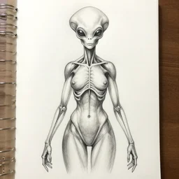 anatomy drawing of a female alien