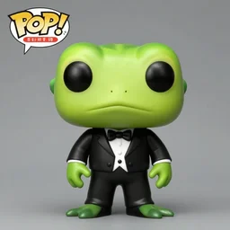 funko pop of a frog wearing a tuxedo