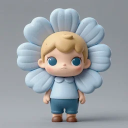 cute designer toy flower god by james jean, concept art, character only, detailed art, figurine!!!, studio lighting, grey background, no shadow, trending on artstation, 4 k, sharp, highly - detailed, focus on face!!!