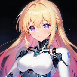 stunning character portrait of 美 女 cybernetic robot android girl, color page, full original resolution, akihiko yoshida, pixiv, visual novel cg, アニメ, big kawaii eyes
