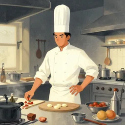illustration of Courageous chef's kitchen, by Victo Ngai and James Gilleard and Bruce Pennington