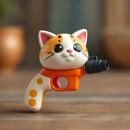 a toy gun in the shape of a cute cat