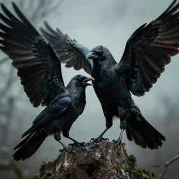 corvids. scary. phobia. hd photography. terrifying. demonic. attack.