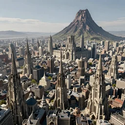 mordor as a bustling city, highly detailed, sharp focus, skyline, vast, gothic, lord of the rings, mount doom, 4 k, fantasy