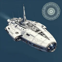 Spaceship, industrial sci-fi, by Mandy Jurgens and Warhol, Ernst Haeckel, James Jean, artstation, concept art