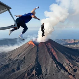 Biden bodybuilder throws Putin into the mouth of the volcano from the plane