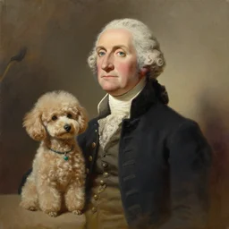 painting of george washington as a poodle