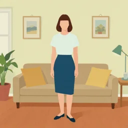 risograph grainy simplified minimalist low poly rendering vintage advertising, wes anderson color palette, simplified woman in her livingroom james gilleard full body character portrait, full body portrait, very low poly, 1 9 6 0, kodak, with, natural colors, painting by james gilleard moebius and satoshi kon and dirk dzimirsky