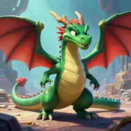 charming dragon character portrait, by don bluth, sci - fi environment, highly detailed, dynamic shadows, 4 k, wallpaper - 1 0 2 4