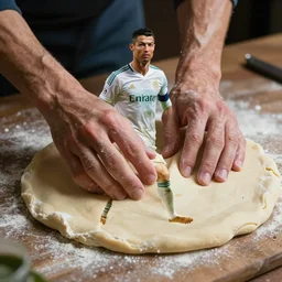 soccer player ronaldo made of bread dough
