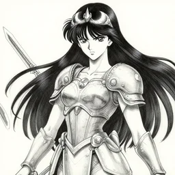 detailed drawing of a warrior princess, very detailed character drawing, yoji shinkawa, yoshitaka amano, award - winning art, trending on artstation