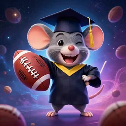 epic professional digital art of 🧑🏼‍🎓🐭😂🏈, best on artstation, cgsociety, wlop, Behance, pixiv, astonishing, impressive, cosmic, outstanding epic, stunning, gorgeous, much detail, much wow, masterpiece.