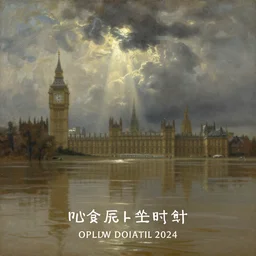 London flooded underwater, traditional oil painting, detailed, painted by Constable