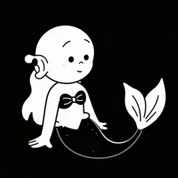 black and white Halloween episode of a rubber hose cartoon about a mermaid