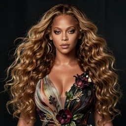 facial portrait of Beyonce as a young pretty woman in flowing dress, arrogant, mysterious, long fine flowing hair, delicate, looking at camera, realistic face, intricate, stylish, elegant, grimdark, flowers, extremely detailed photograph by Martine Johanna and Ernst Haeckel and Greg Rutkowski