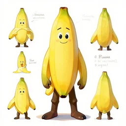 character design sheet of the bananana man