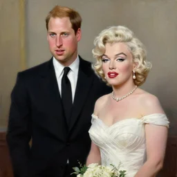 painting of prince william marrying attractive marilyn monroe, painting at the victoria and albert museum, highly detailed painting by gaston bussiere, craig mullins, j. c. leyendecker 8 k