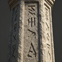 magic runes carved in a stone clumn, concept art, cgsociety, octane render, trending on artstation, artstationHD, artstationHQ, unreal engine, 8k