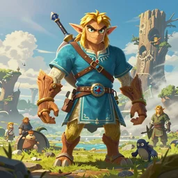 zelda fantasy art golem troll wood rock, global illumination ray tracing hdr fanart arstation by sung choi and eric pfeiffer and gabriel garza and casper konefal