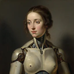 a portrait of a female android by jules bastien - lepage