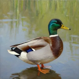 a duck on the prowl oil painting sabin balasa
