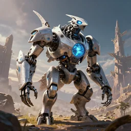 stormbird machine mecanical creature robot of horizon forbidden west horizon zero dawn bioluminiscence global illumination ray tracing hdr fanart arstation by ian pesty and alena aenami artworks in 4 k