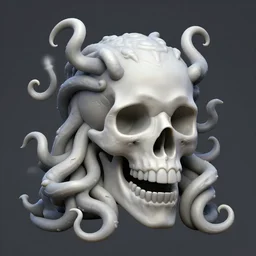 luxury deluxe slimy medusa skull, stylized stl, 3 d render, activision blizzard style, hearthstone style, darksiders art style, greg rutkowski style