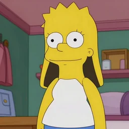 portrait photo still of real life young lisa simpson, 8 k, 8 5 mm f 1. 8