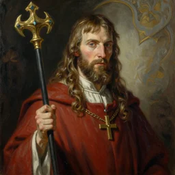 a highly detailed portrait painting of a fantasy cleric male by michael whelan and raymond swanland