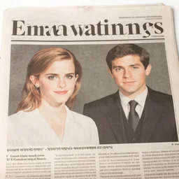 original newspaper from the day emma watson married kim jong - un, kodak 5 0 mm, makro lense, 8 k