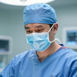 a closeup photorealistic photograph of superman style surgeon wearing medical scrubs in a hospital. bright scene. fine detail. this 4 k hd image is trending on artstation, featured on behance, well - rendered, extra crisp, features intricate detail, epic composition and the style of unreal engine.