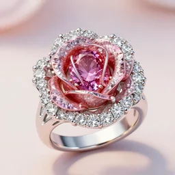 jewelry design, rose - themed ring, gemstones and diamonds, luxury, closeup, product view, trending on artstation, cgsociety, ultra quality, digital art, exquisite hyper details, 4 k, soft illumination, dreamy, fashion, rendering by unreal engine