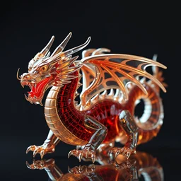 dragon made of glass, photography, unreal engine, trending on artstation, photorealistic, octane, trending on deviantart