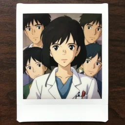a polaroid full body portrait of a very confident 1 9 5 0's disney style doctor girl, finely detailed features, closeup at the faces, perfect art, in the hospital, gapmoe yandere grimdark, trending on pixiv fanbox, painted by greg rutkowski makoto shinkai takashi takeuchi studio ghibli, akihiko yoshida, craig mullins