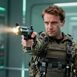 macron dodging bullet in matrix, realistic, matrix lut, 5 5 mm, american shot,