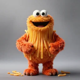 smiling spaghetti monster. foggy background. professional studio photography.