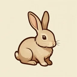 retro steampunk rabbit logo in browns