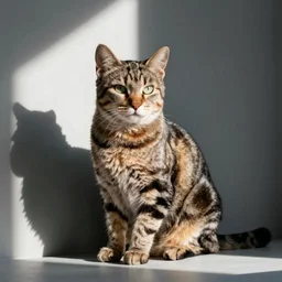 tabby cat, full body in shot