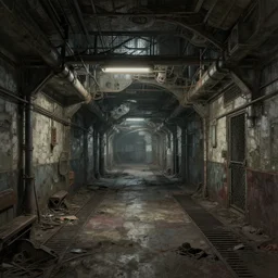apocalypstic abandoned subway station, concept art, trending on artstation, wlop, ross draws, digital painting, mixed media, intricate details, volumetric lighting