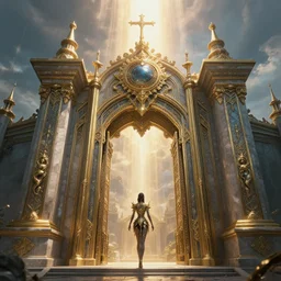 the gate to the eternal kingdom of power, fantasy, digital art, hd, detailed.