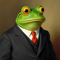 pepe the frog in suit and tie, painting by Joseph Christian Leyendecker