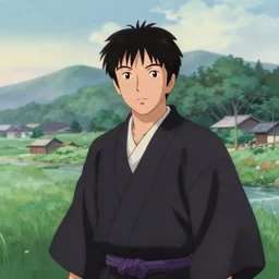 a portrait of a character in a scenic environment by Akira Kurosawa