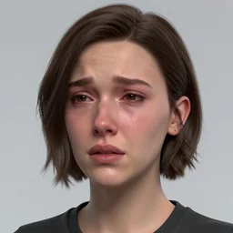 Portrait of Millie Bobby Brown crying by Yoji Shinkawa, octane render