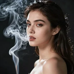 woman made with smoke