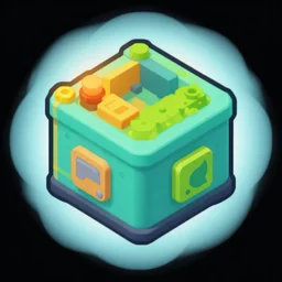 stylized 2 d resource collection device, two colors, black backround. inkscape, illustrator, vector graphics, bloom, 2 d game, topdown.