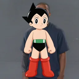 Kanye West in the style of Astro Boy, Ozamu Tezuka